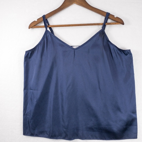 Ekouaer Tops - Ekouaer Blue Satin Camisole Size Extra Large